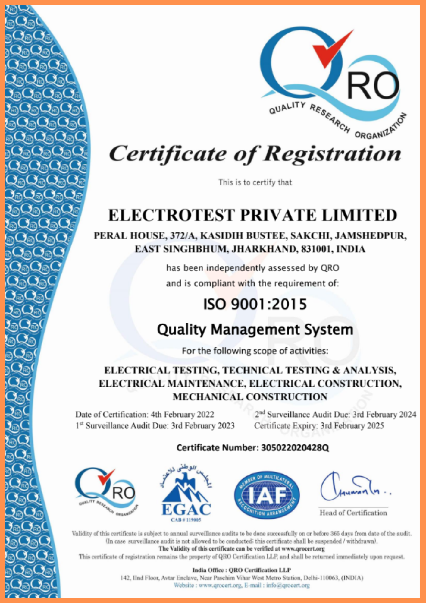 CERTIFICATE